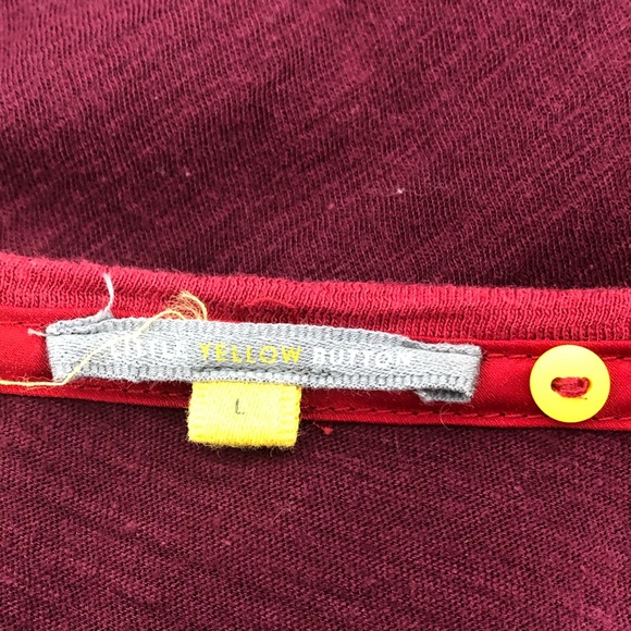 Little Yellow Button Plaid Backstory Red Tee L - Picture 4 of 8